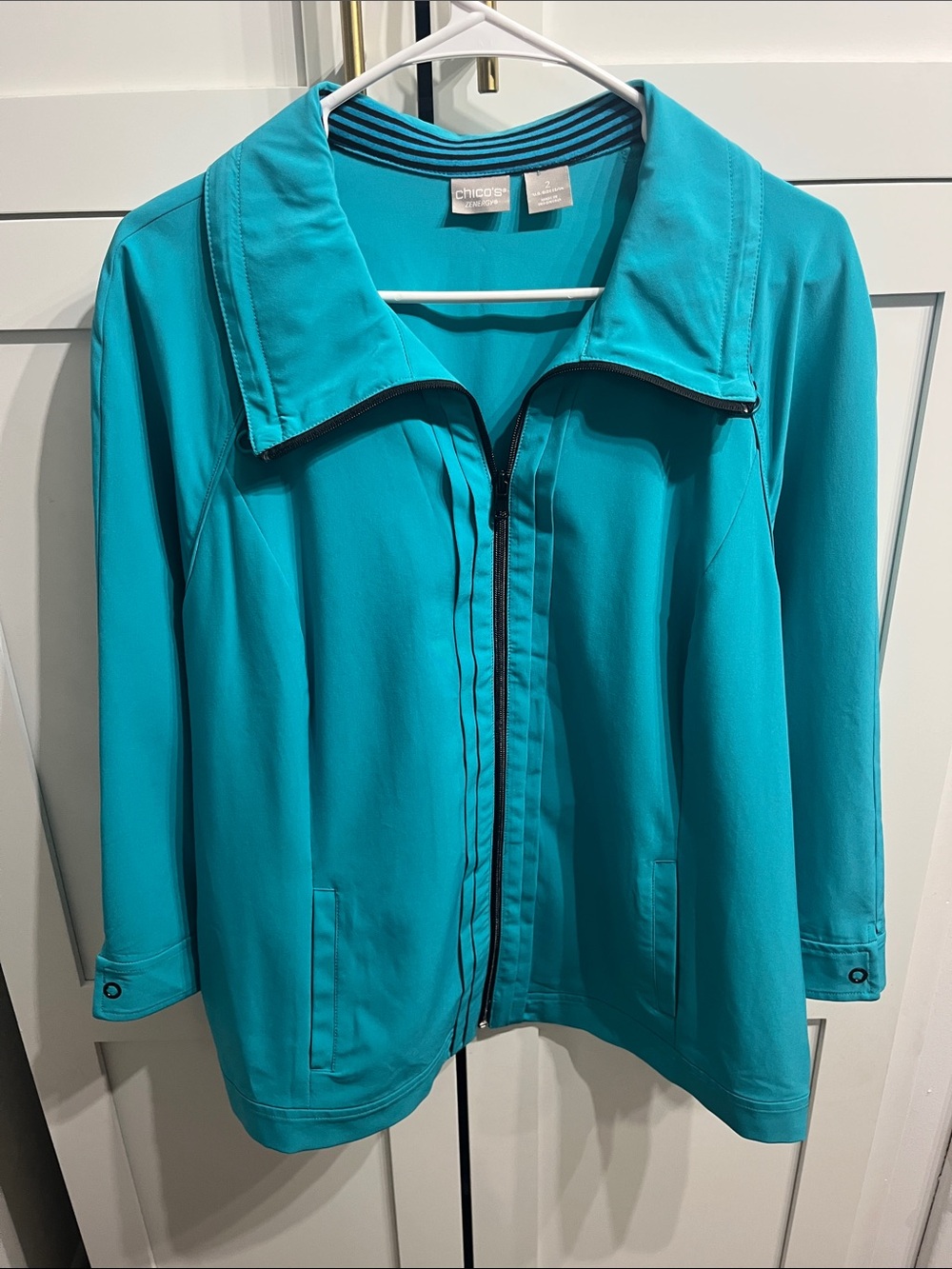 Chico's Zenergy Teal Zip-Front Jacket